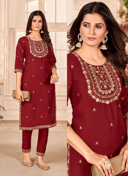 Poonam Silk Designer Kurti With Bottom Catalog Catalog